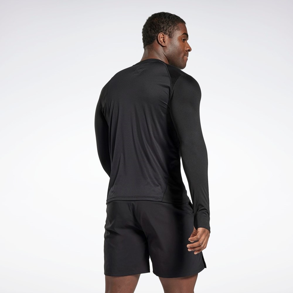 Black Reebok Running Long Sleeve T-Shirt | HG6734