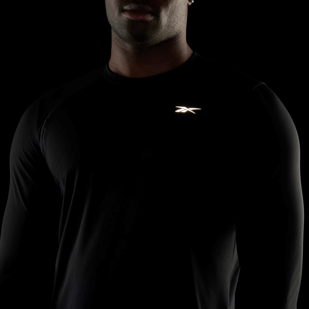 Black Reebok Running Long Sleeve T-Shirt | HG6734