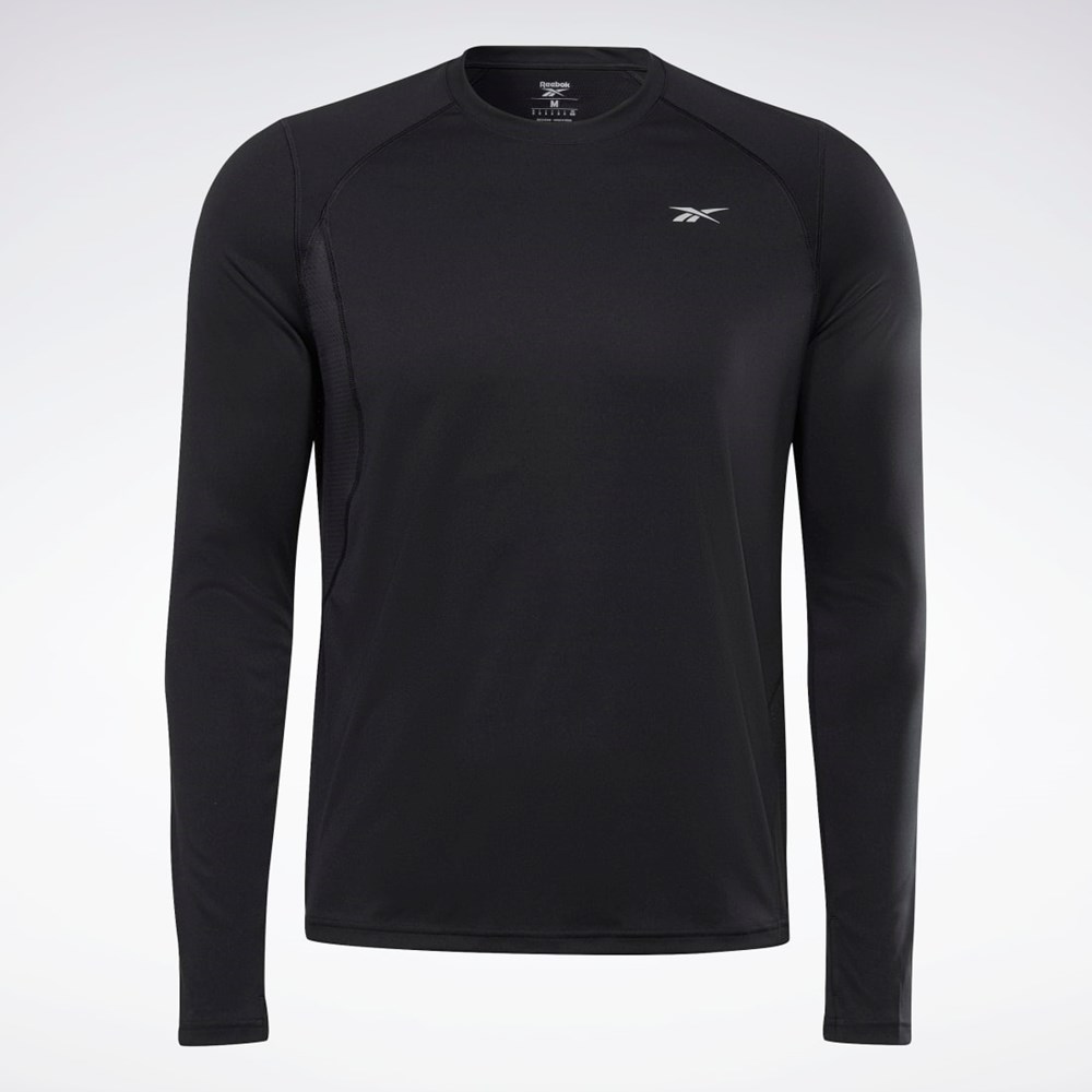 Black Reebok Running Long Sleeve T-Shirt | HG6734