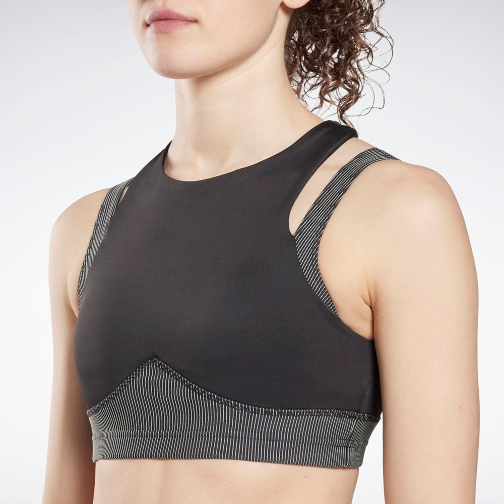 Black Reebok Studio Layered Bra Top | HI6223