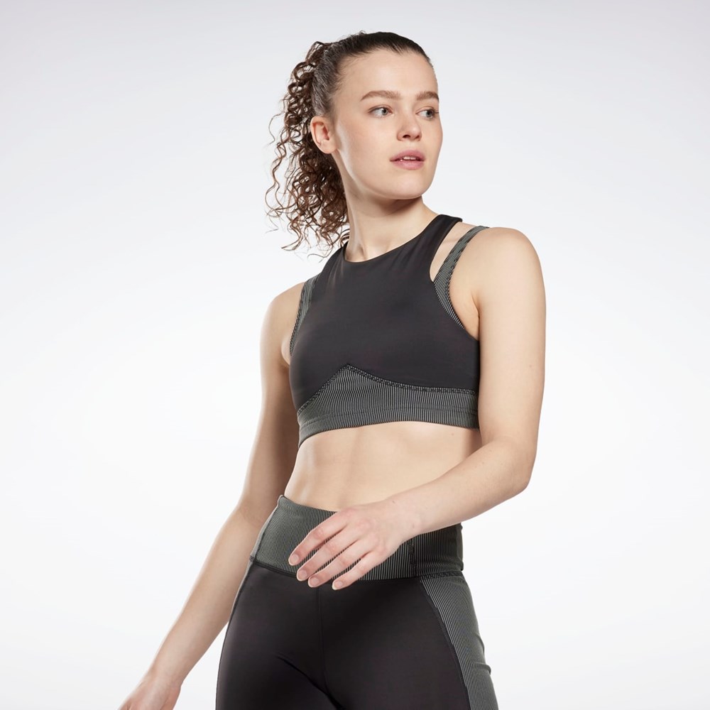 Black Reebok Studio Layered Bra Top | HI6223