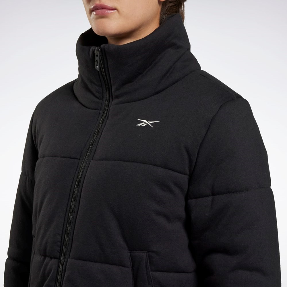 Black Reebok Studio Puffer Jacket | HH7248