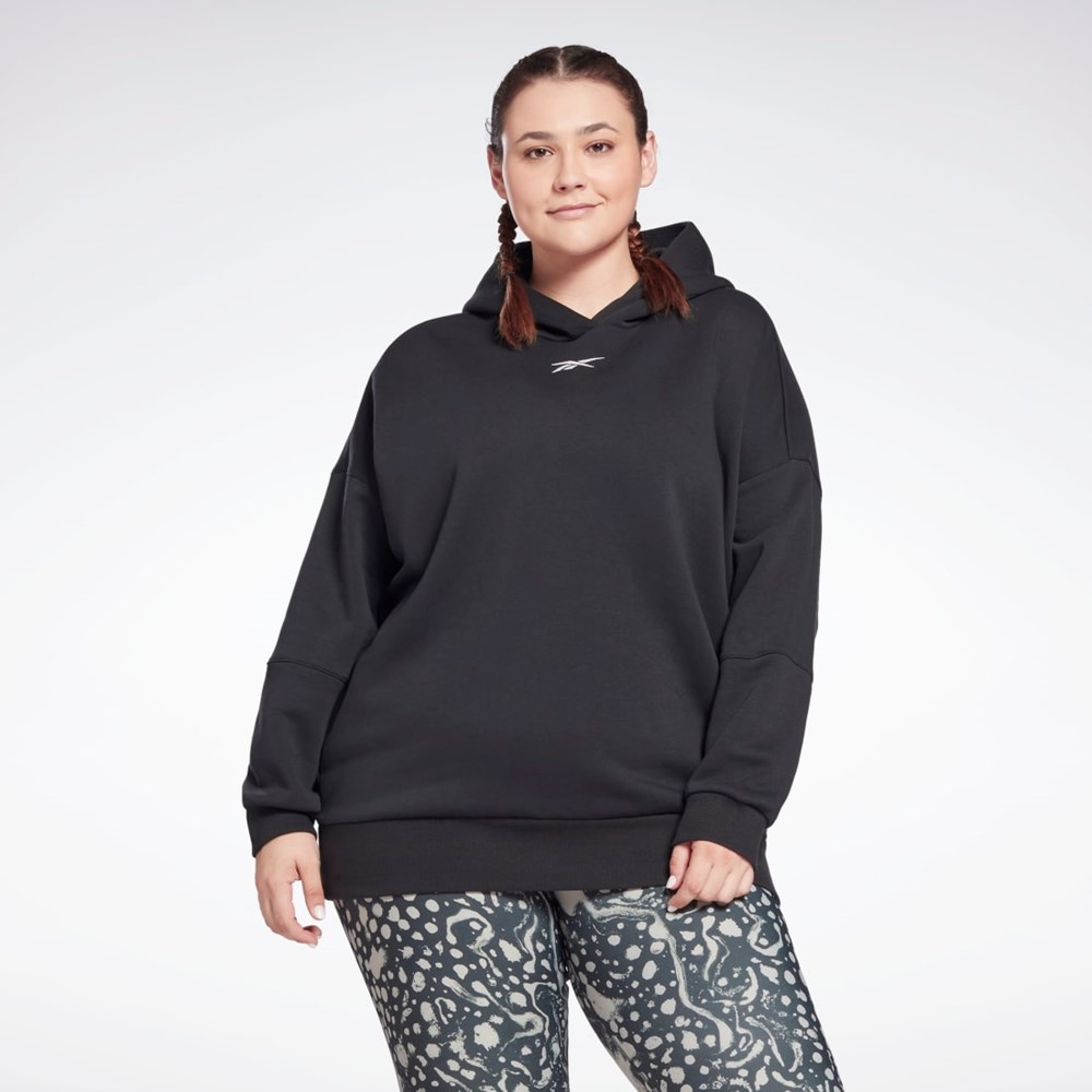 Black Reebok Studio Recycled Oversize Hoodie (Plus Size) | HB6910