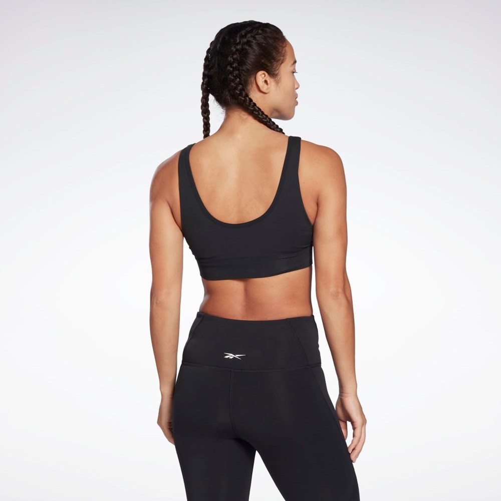 Black Reebok Studio Reebok Stripped Minimalist Bra | H51853