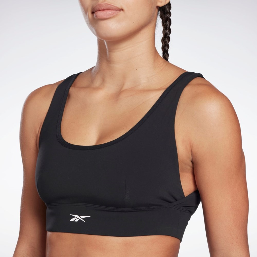 Black Reebok Studio Reebok Stripped Minimalist Bra | H51853