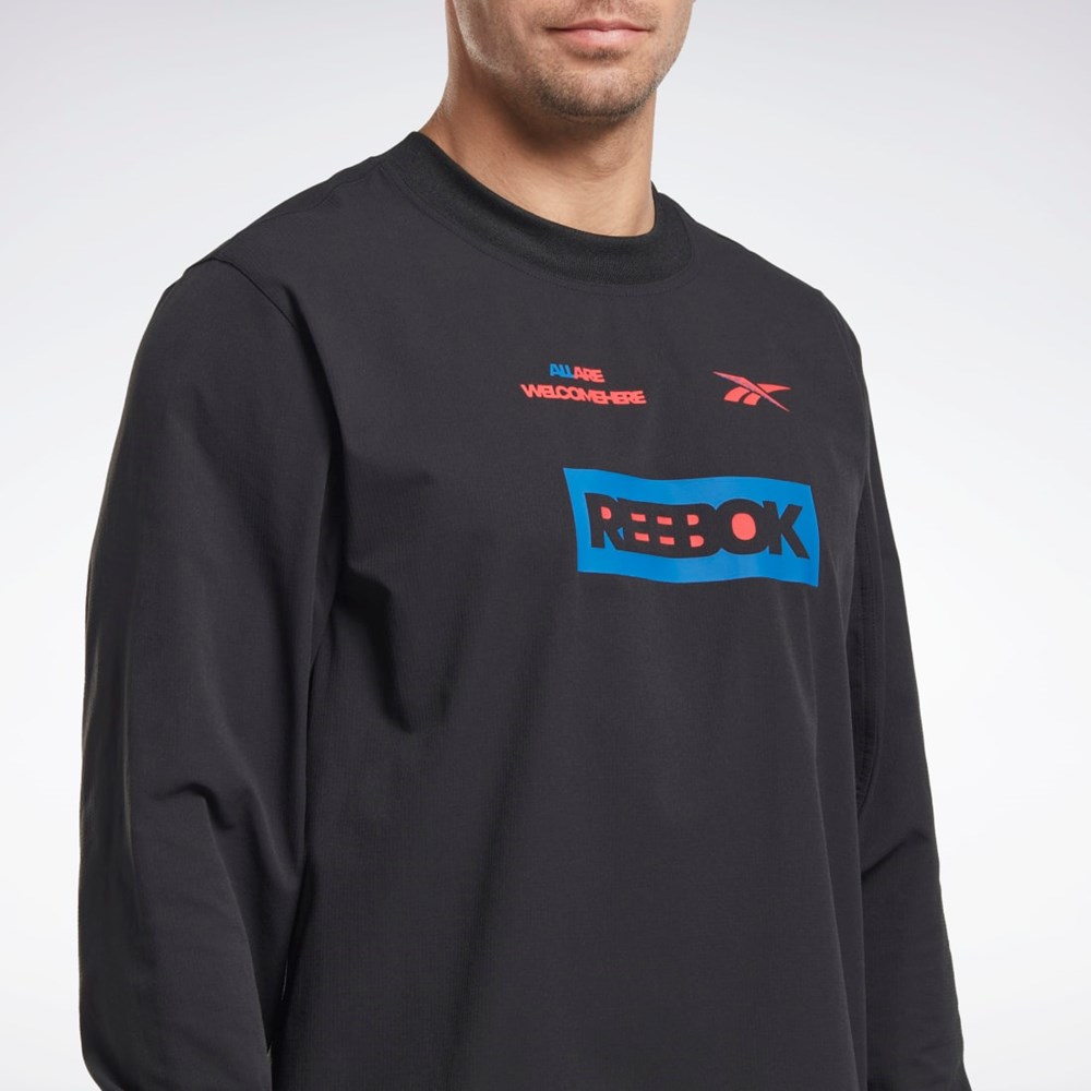 Black Reebok THERMOWARM+GRAPHENE Long Sleeve Midlayer T-Shirt | HI4496