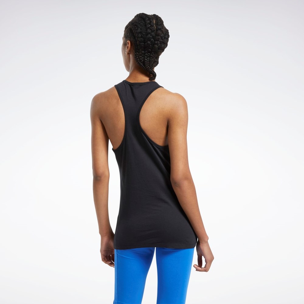 Black Reebok Training Essentials Graphic Tank Top | FU2337