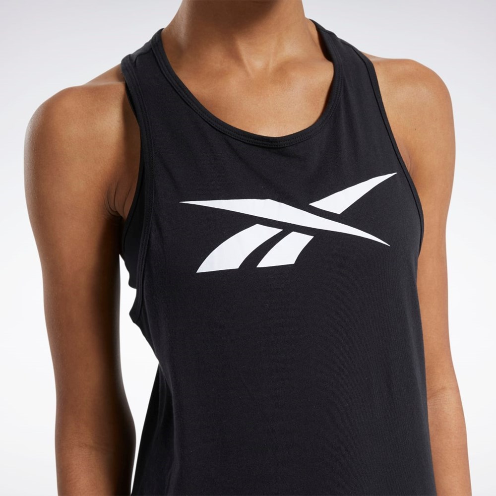 Black Reebok Training Essentials Graphic Tank Top | FU2337