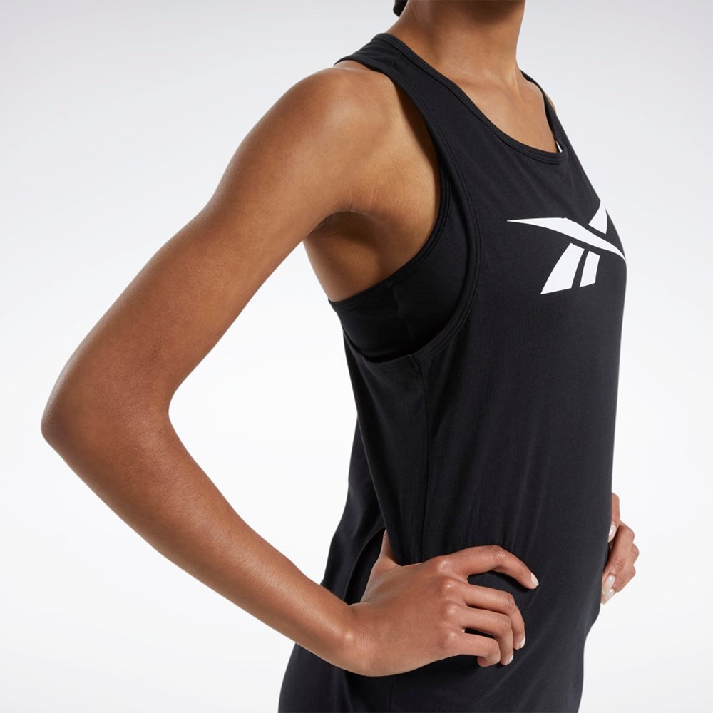 Black Reebok Training Essentials Graphic Tank Top | FU2337