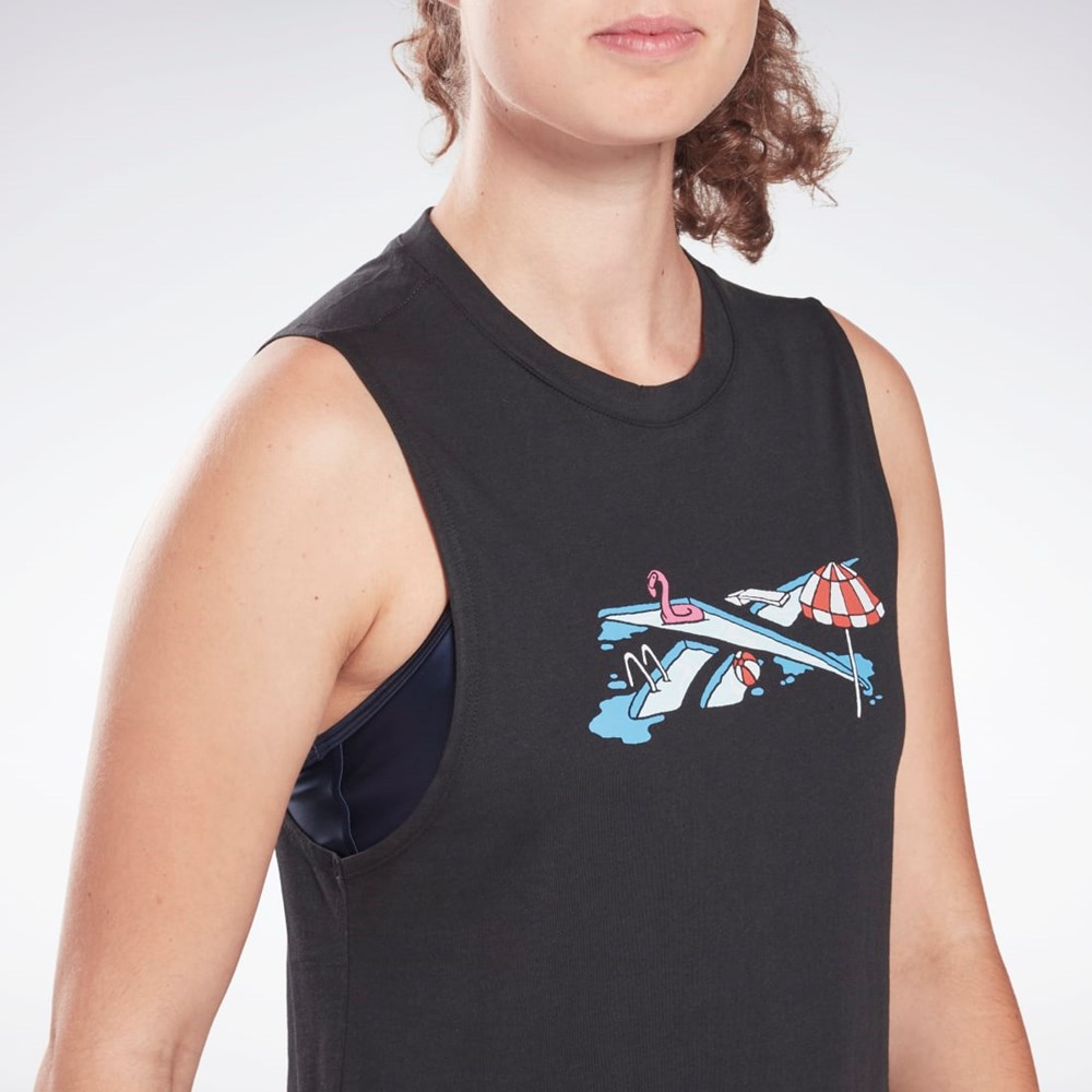 Black Reebok Training Essentials Muscle Tank Top | H51874