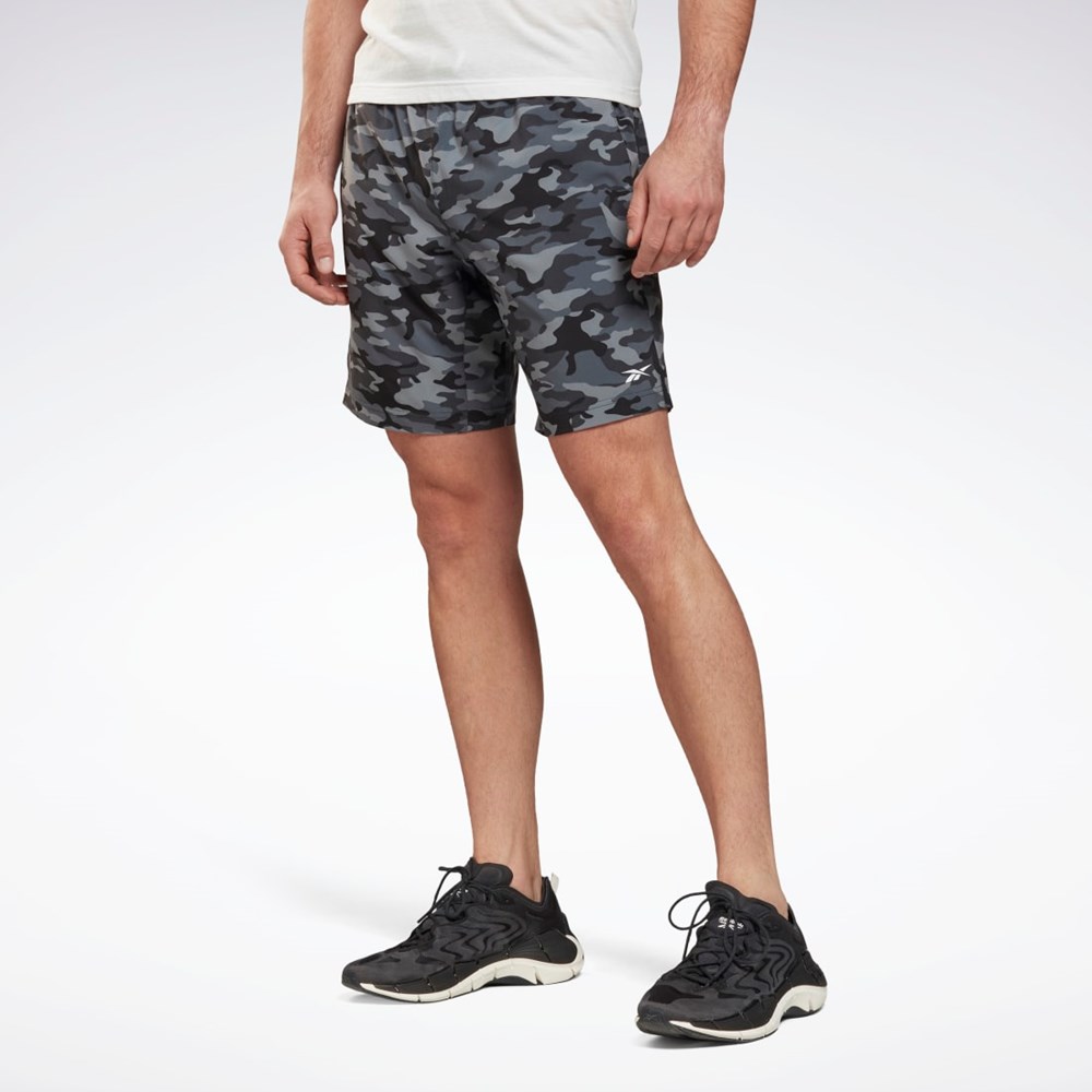 Black Reebok Workout Ready Camo Graphic Shorts | HF6349