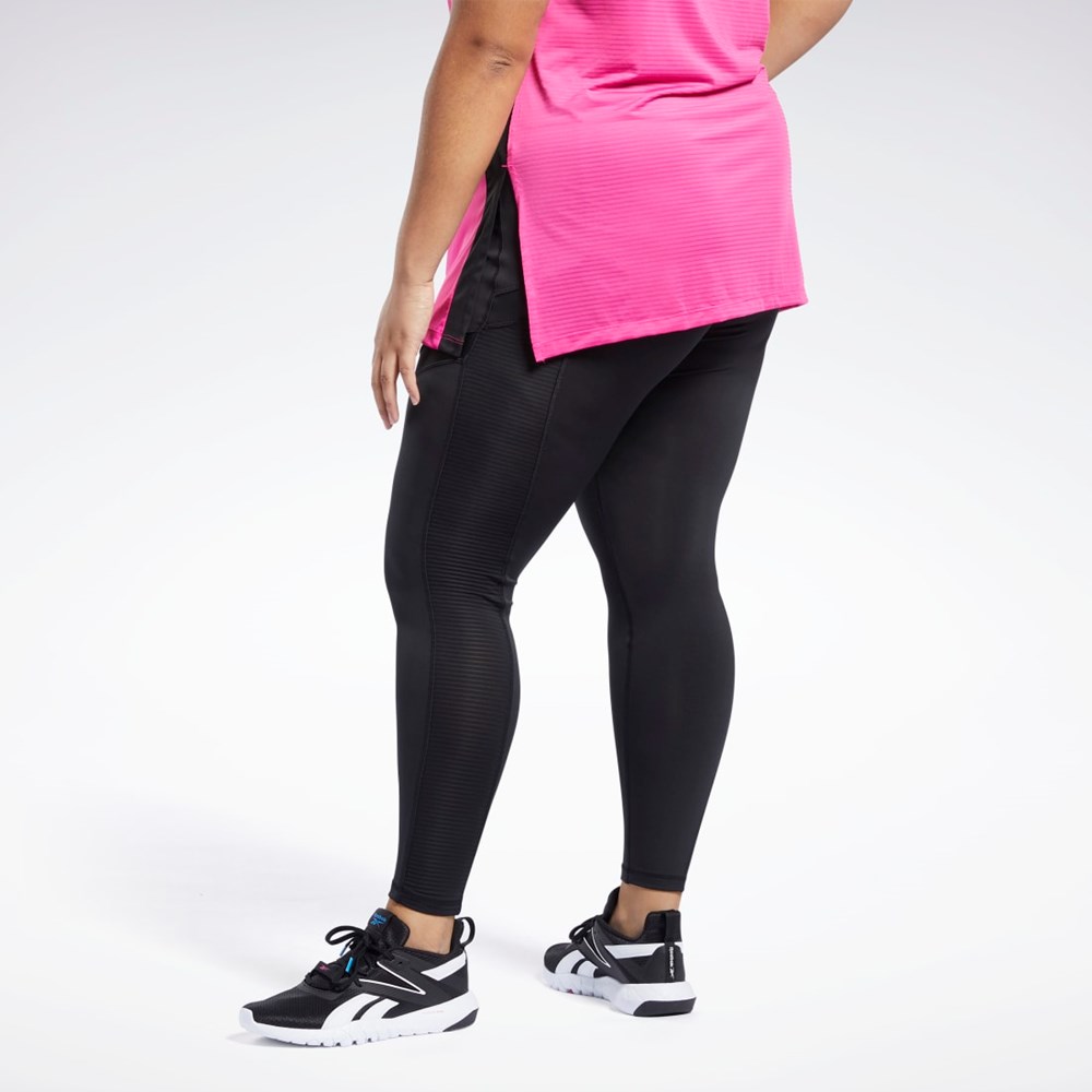 Black Reebok Workout Ready Mesh Leggings | FU2348