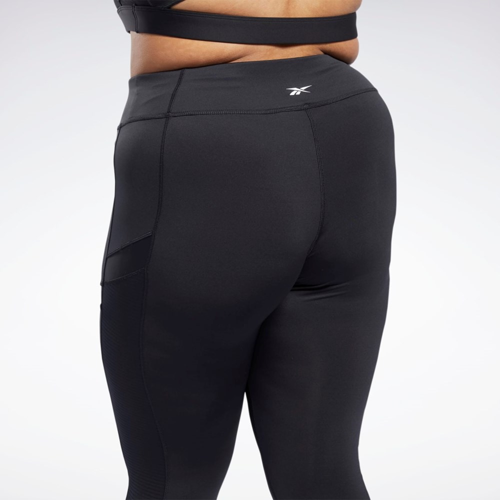 Black Reebok Workout Ready Mesh Leggings | FU2348