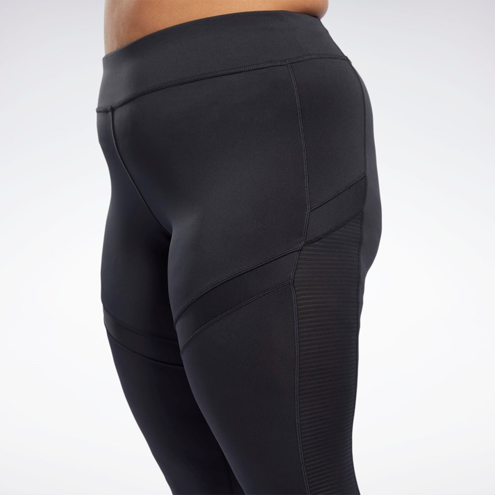 Black Reebok Workout Ready Mesh Leggings | FU2348