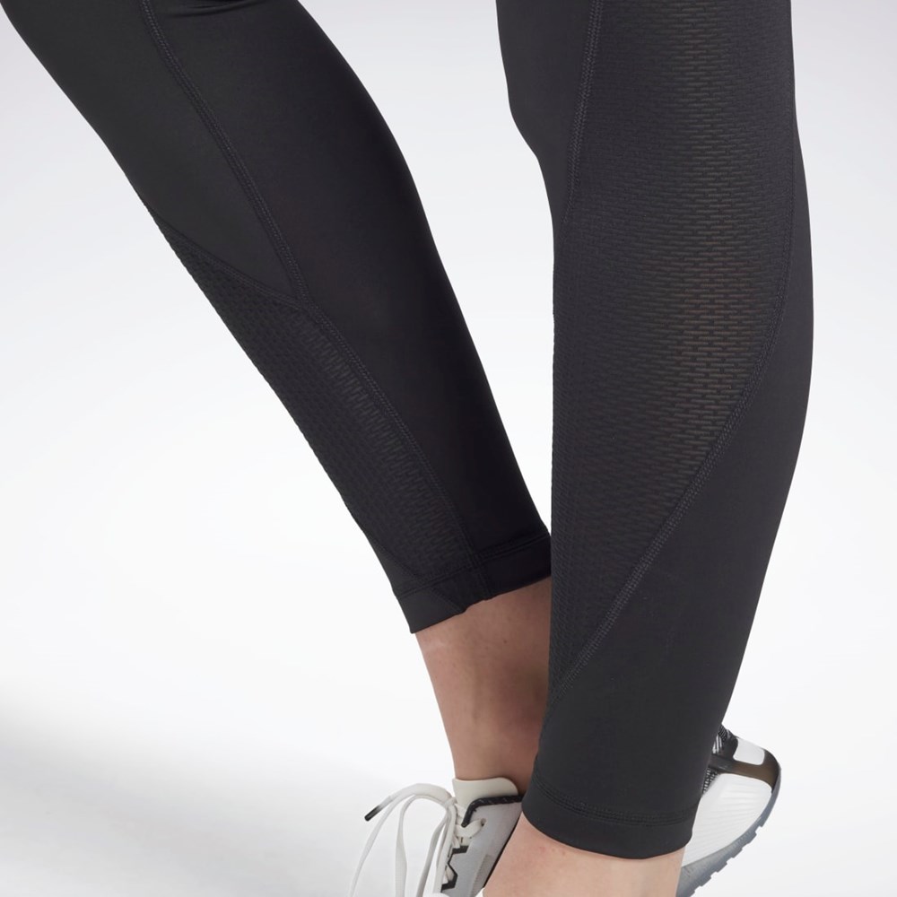 Black Reebok Workout Ready Mesh Leggings | GR9492