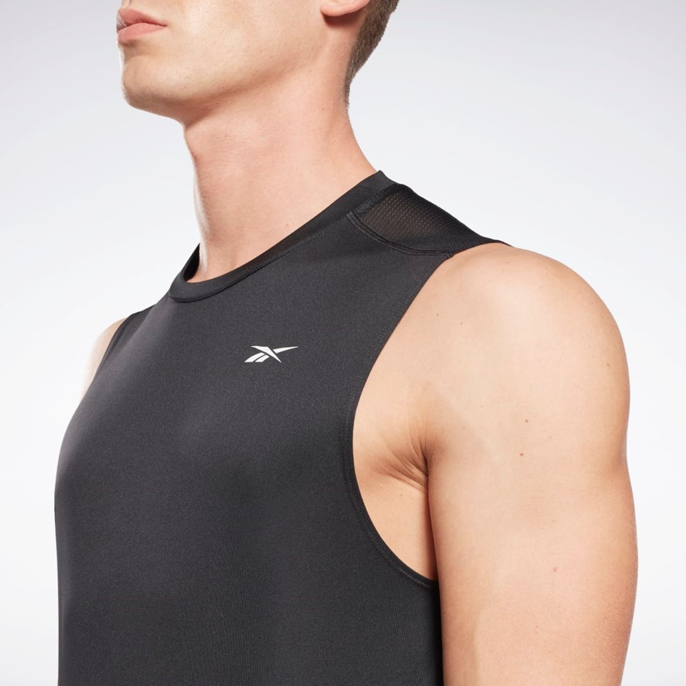 Black Reebok Workout Ready Sleeveless Tech T-Shirt | GJ0852