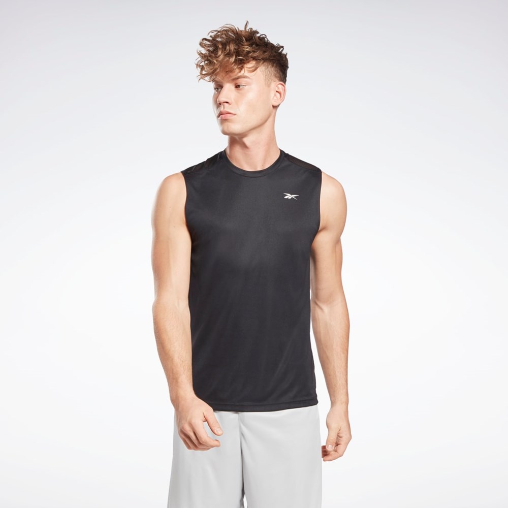 Black Reebok Workout Ready Sleeveless Tech T-Shirt | GJ0852