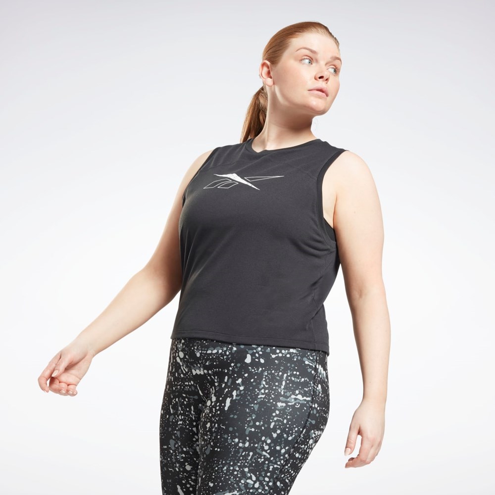 Black Reebok Workout Ready Supremium Tank Top (Plus Size) | GR9252