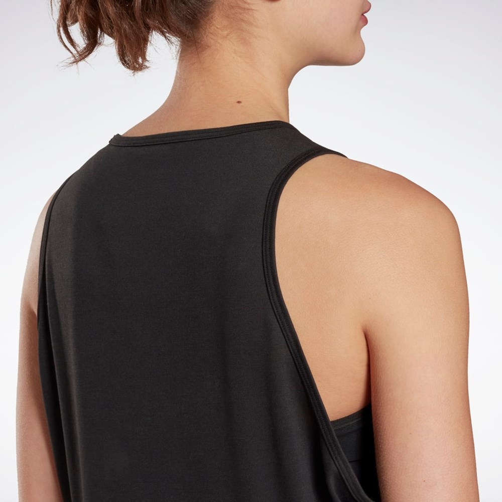 Black Reebok Yoga Long Tank Top | HN4353