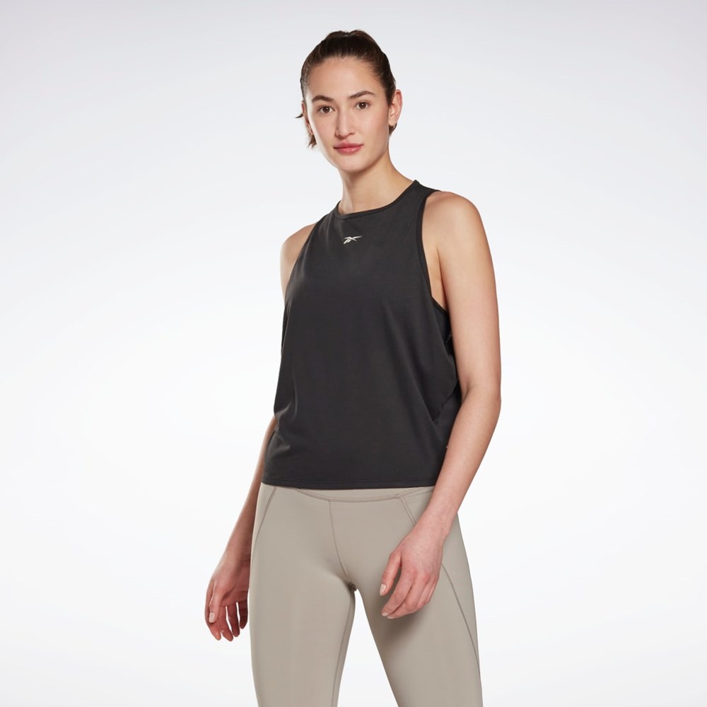 Black Reebok Yoga Long Tank Top | HN4353