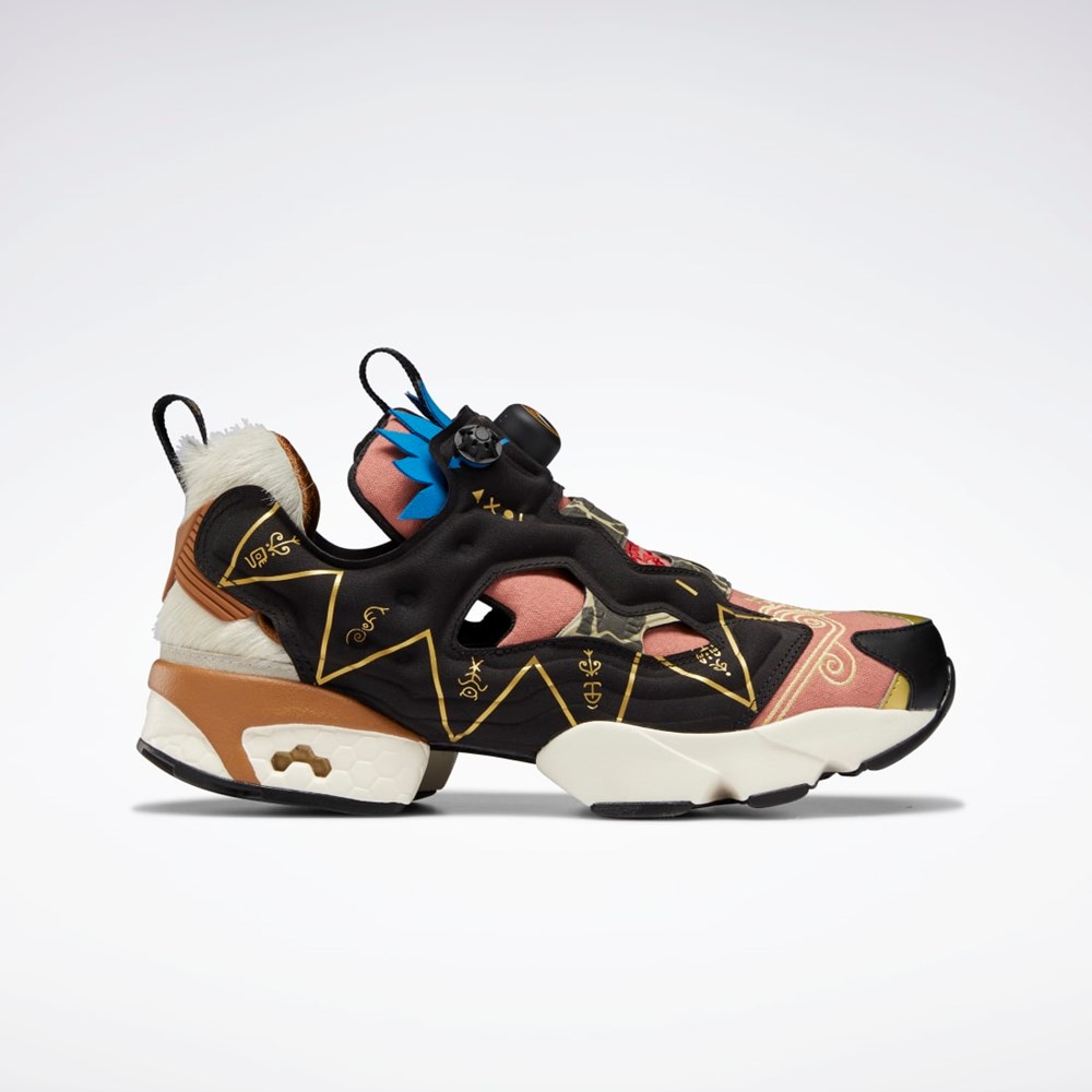 Black / Rustic Clay / Gold Met. Reebok Power Rangers Instapump Fury 94 Shoes | GW0782