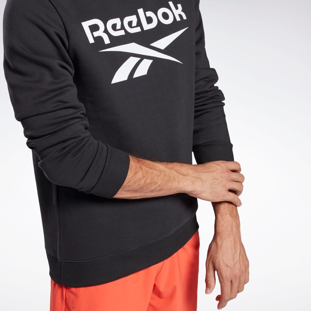 Black / White Reebok Reebok Identity Fleece Crew Sweatshirt | GR1654