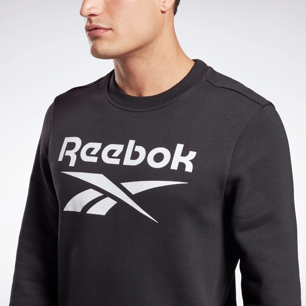 Black / White Reebok Reebok Identity Fleece Crew Sweatshirt | GR1654