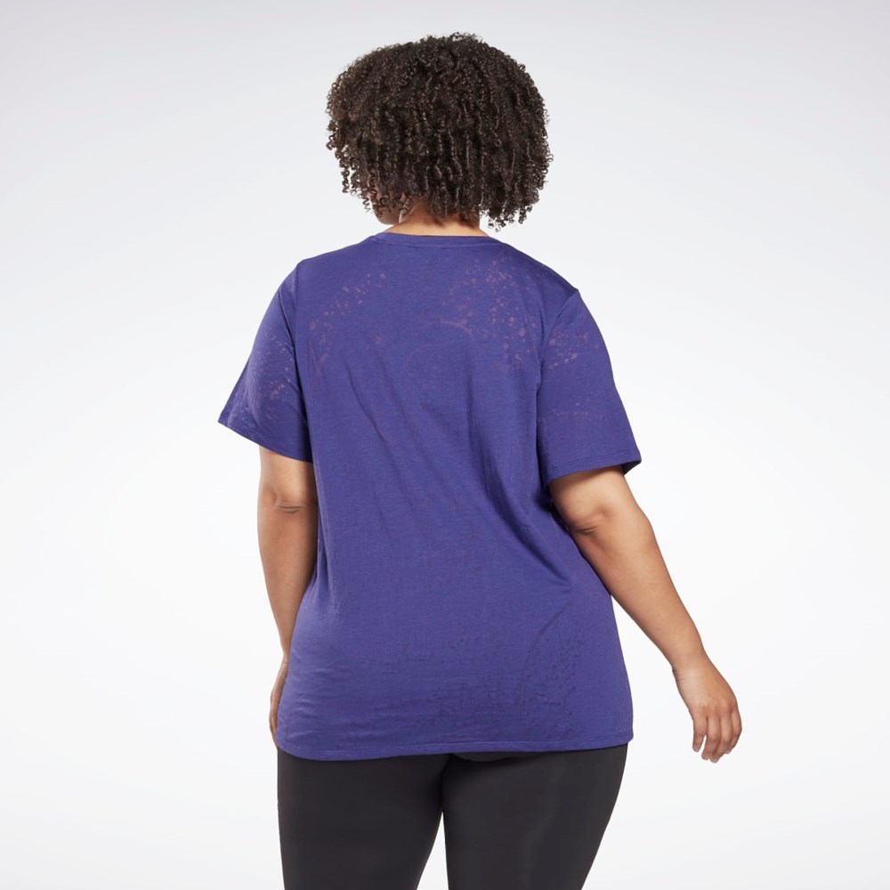 Bold Purple Reebok Burnout T-Shirt (Plus Size) | HL4343