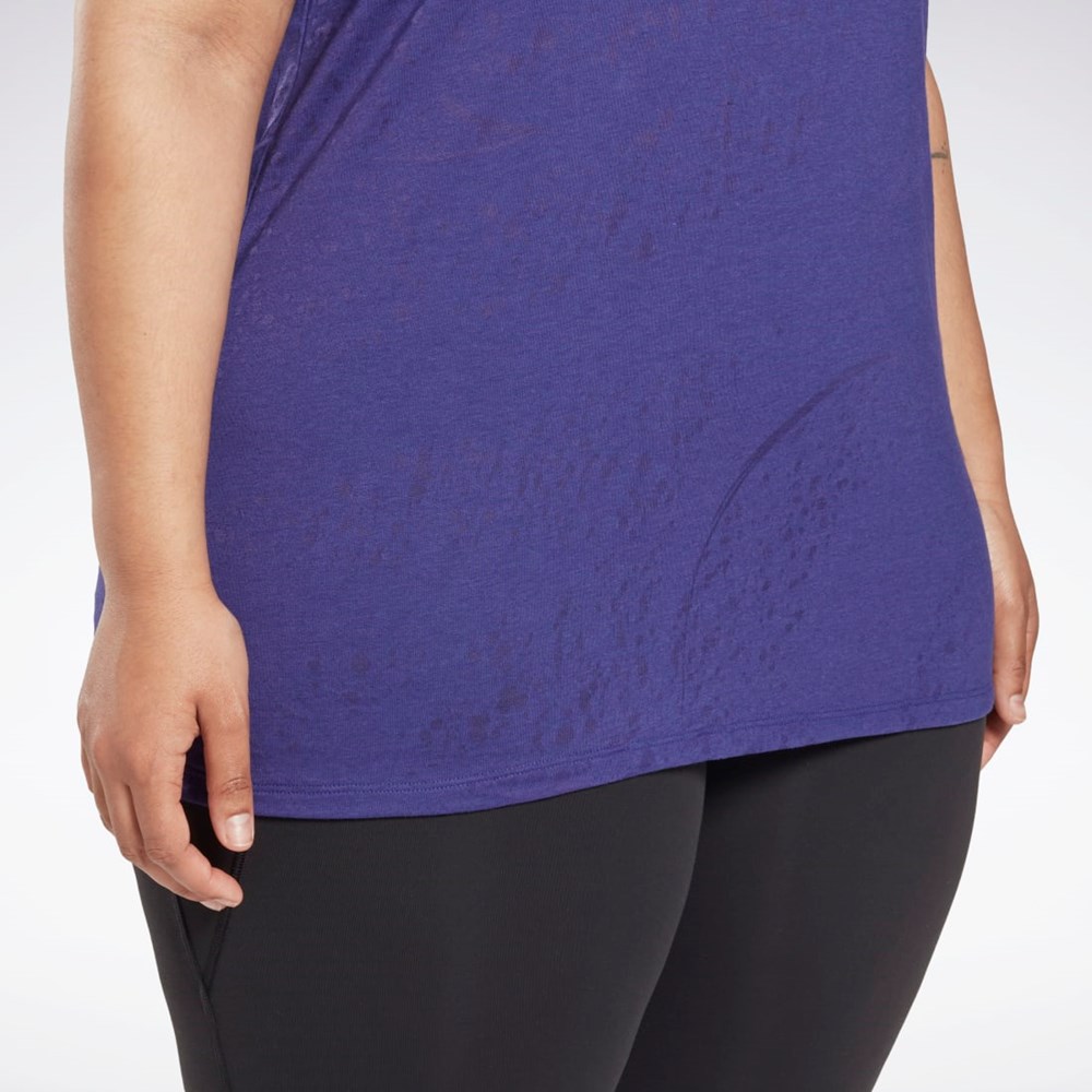 Bold Purple Reebok Burnout T-Shirt (Plus Size) | HL4343