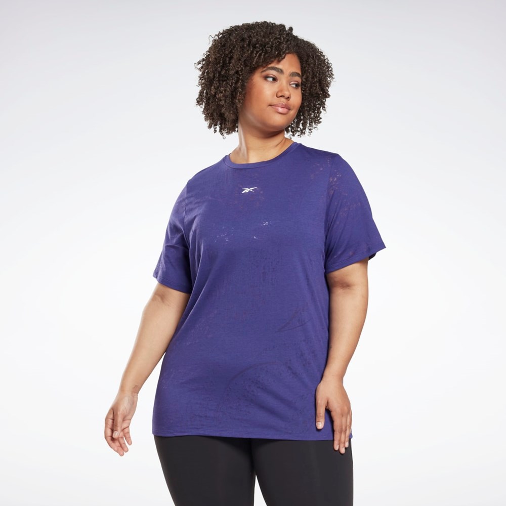 Bold Purple Reebok Burnout T-Shirt (Plus Size) | HL4343