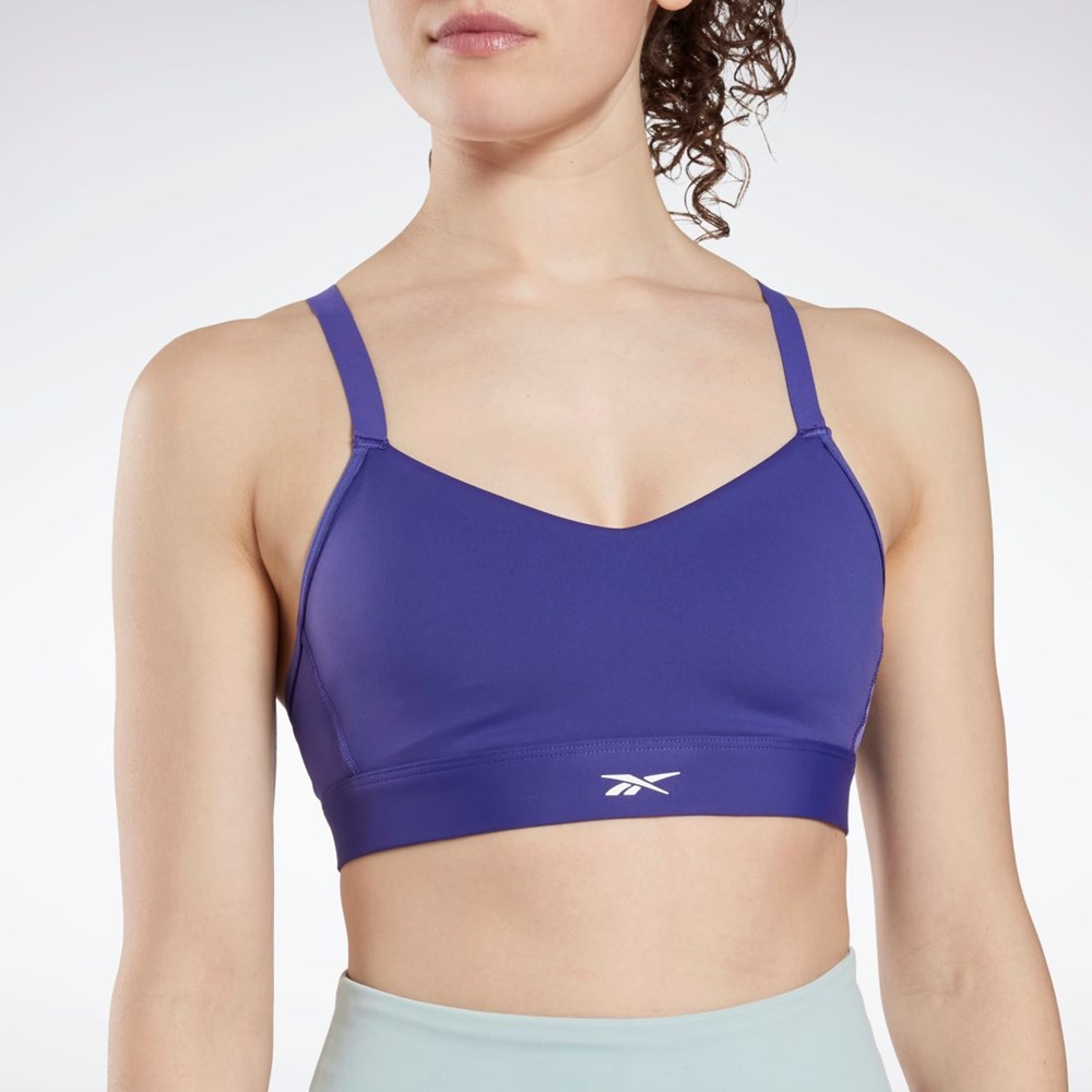 Bold Purple Reebok Reebok Lux Strappy Sports Bra | HN7674