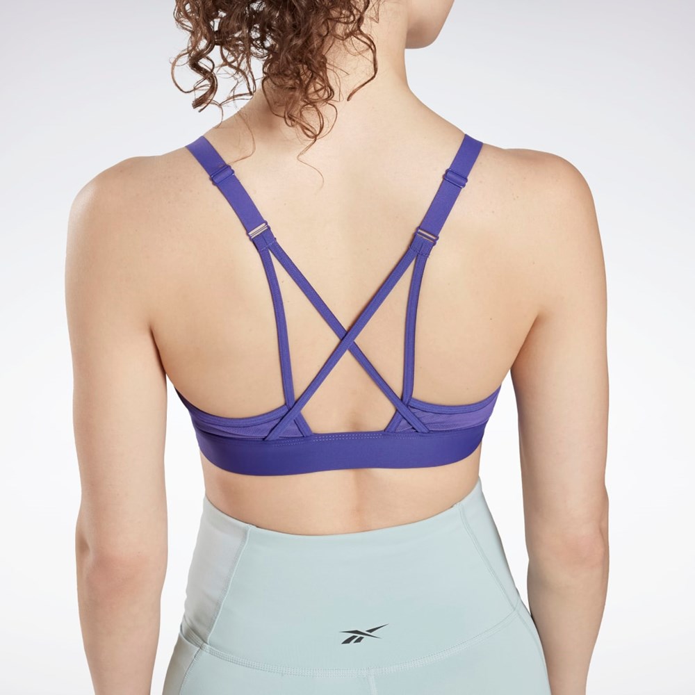 Bold Purple Reebok Reebok Lux Strappy Sports Bra | HN7674