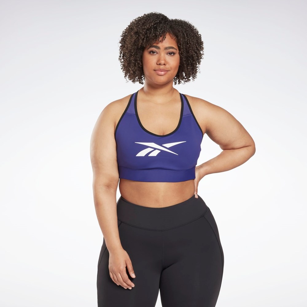 Bold Purple Reebok Reebok Lux Vector Racer Sports Bra (Plus Size) | HL4328