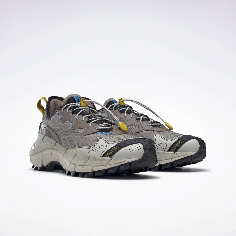 Boulder Grey / Essential Blue / Sulfur Green Reebok Zig Kinetica II Edge Shoes | GX0117