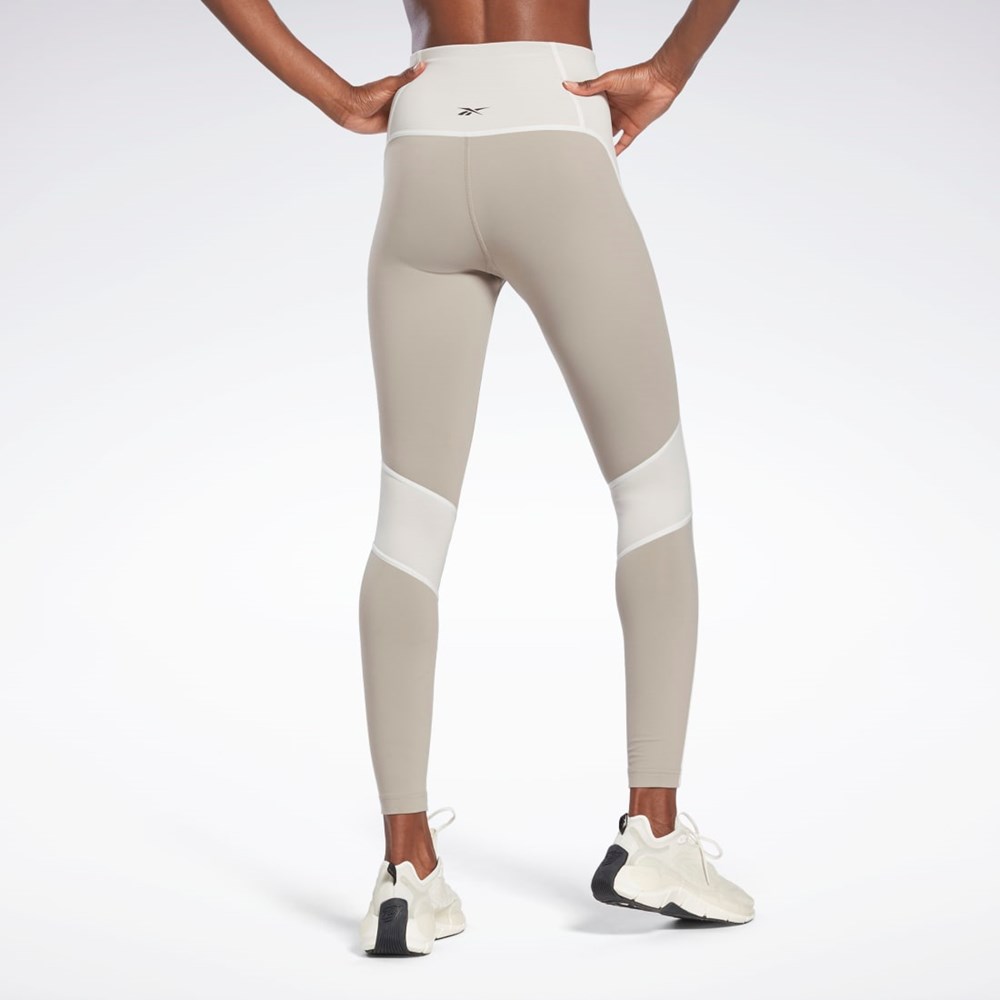 Boulder Grey Reebok Lux High-Waisted Colorblock Tights | H54191