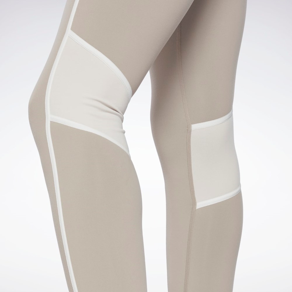 Boulder Grey Reebok Lux High-Waisted Colorblock Tights | H54191