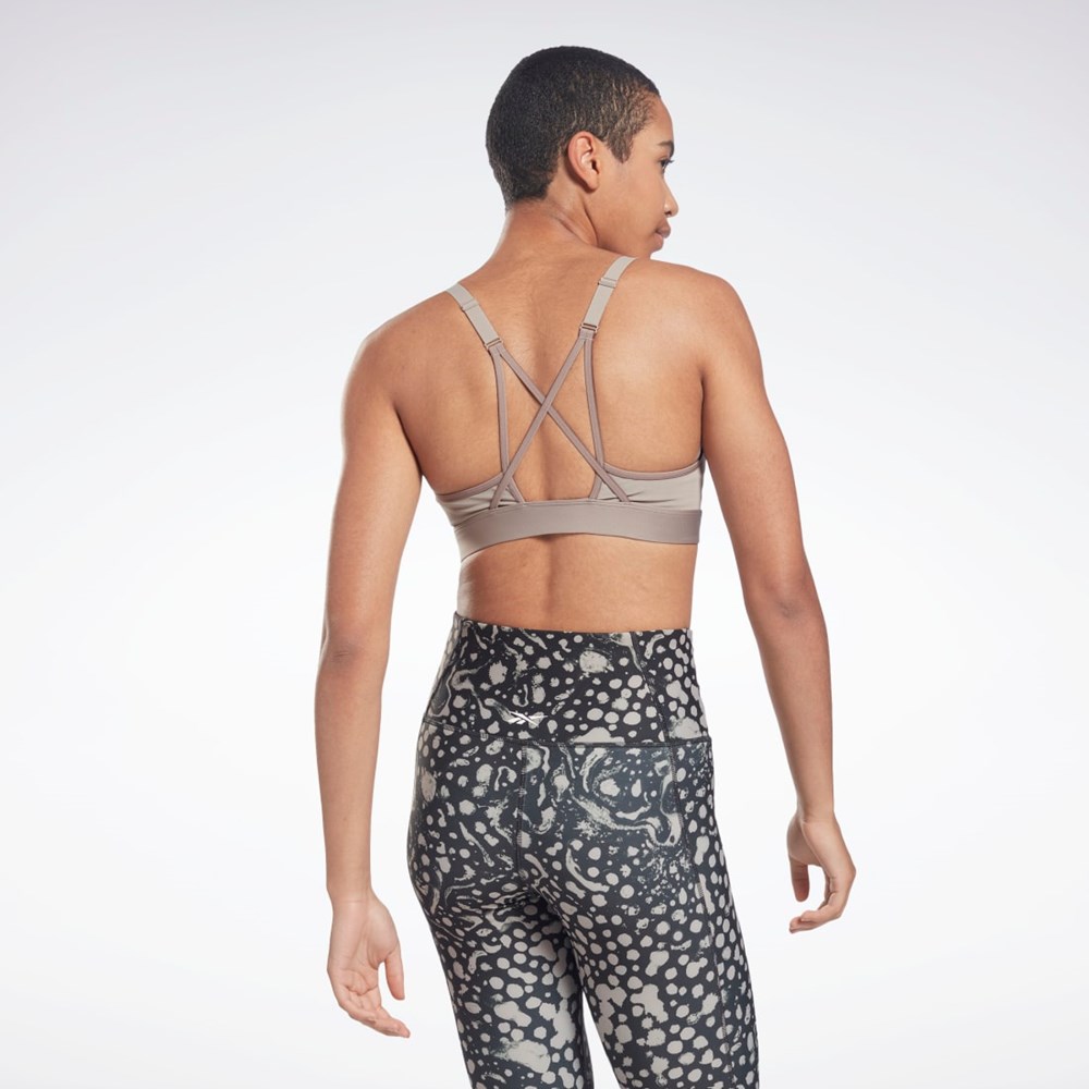 Boulder Grey Reebok Reebok Lux Strappy Sports Bra | H51840