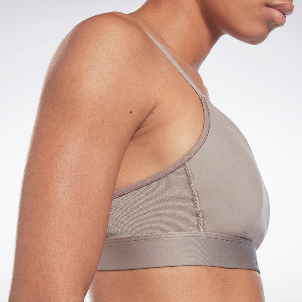 Boulder Grey Reebok Reebok Lux Strappy Sports Bra | H51840