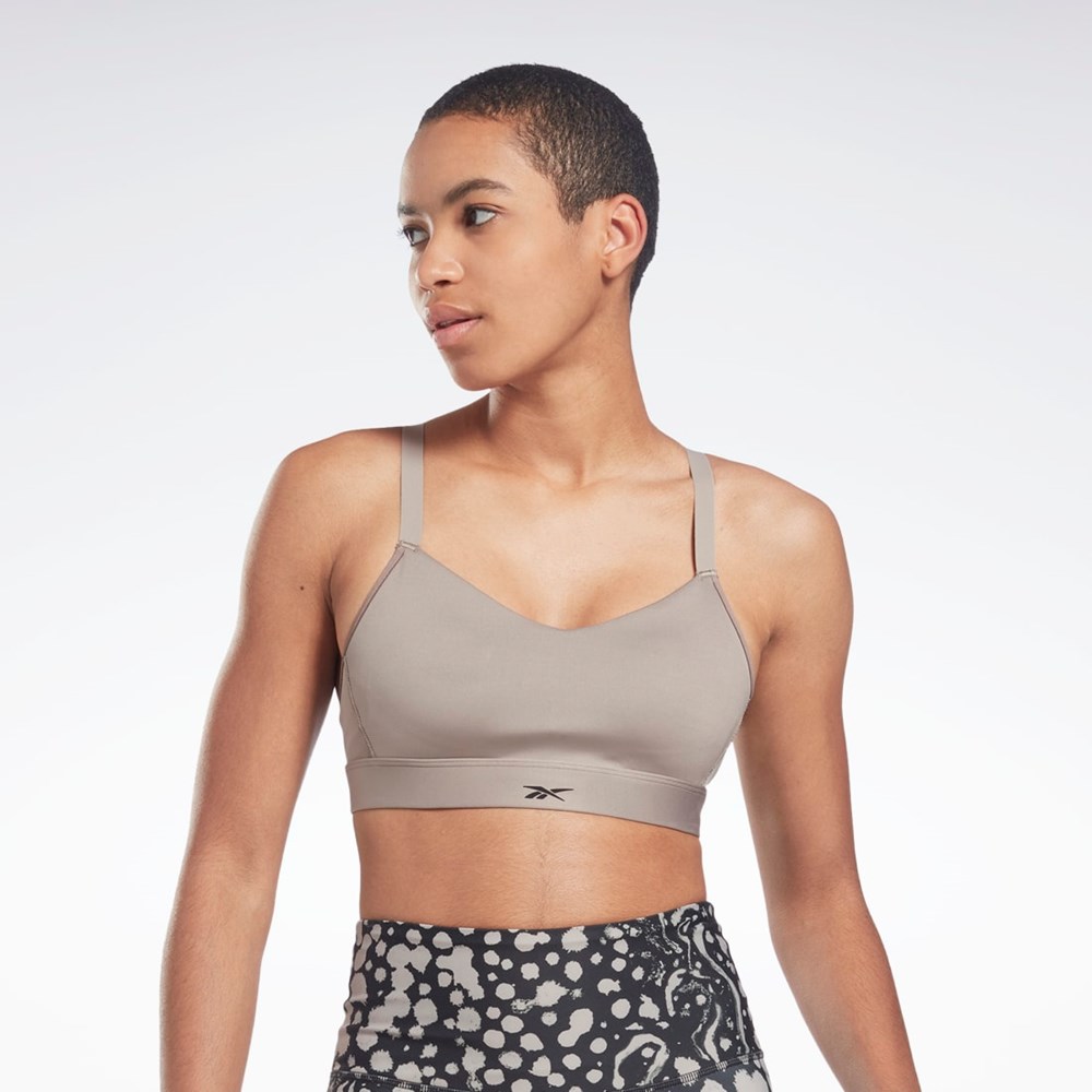 Boulder Grey Reebok Reebok Lux Strappy Sports Bra | H51840