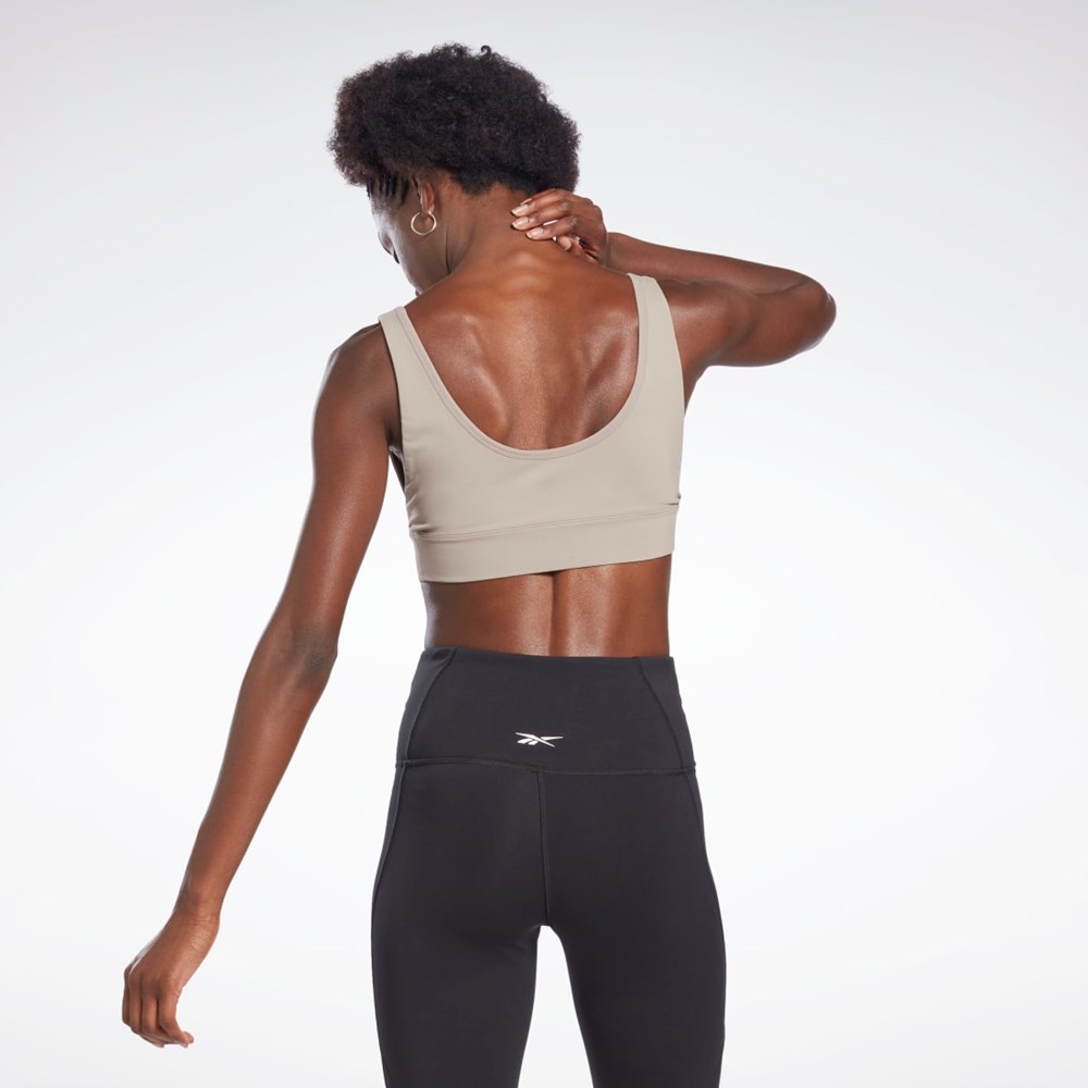 Boulder Grey Reebok Studio Reebok Stripped Minimalist Bra | H56394