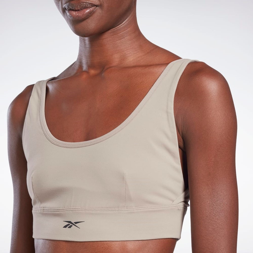 Boulder Grey Reebok Studio Reebok Stripped Minimalist Bra | H56394