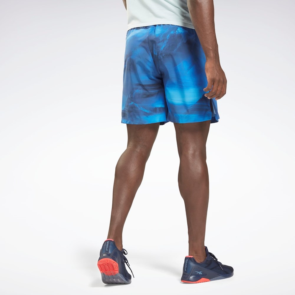 Bright Cobalt Reebok Reebok Austin Allover Print Shorts | GS6610