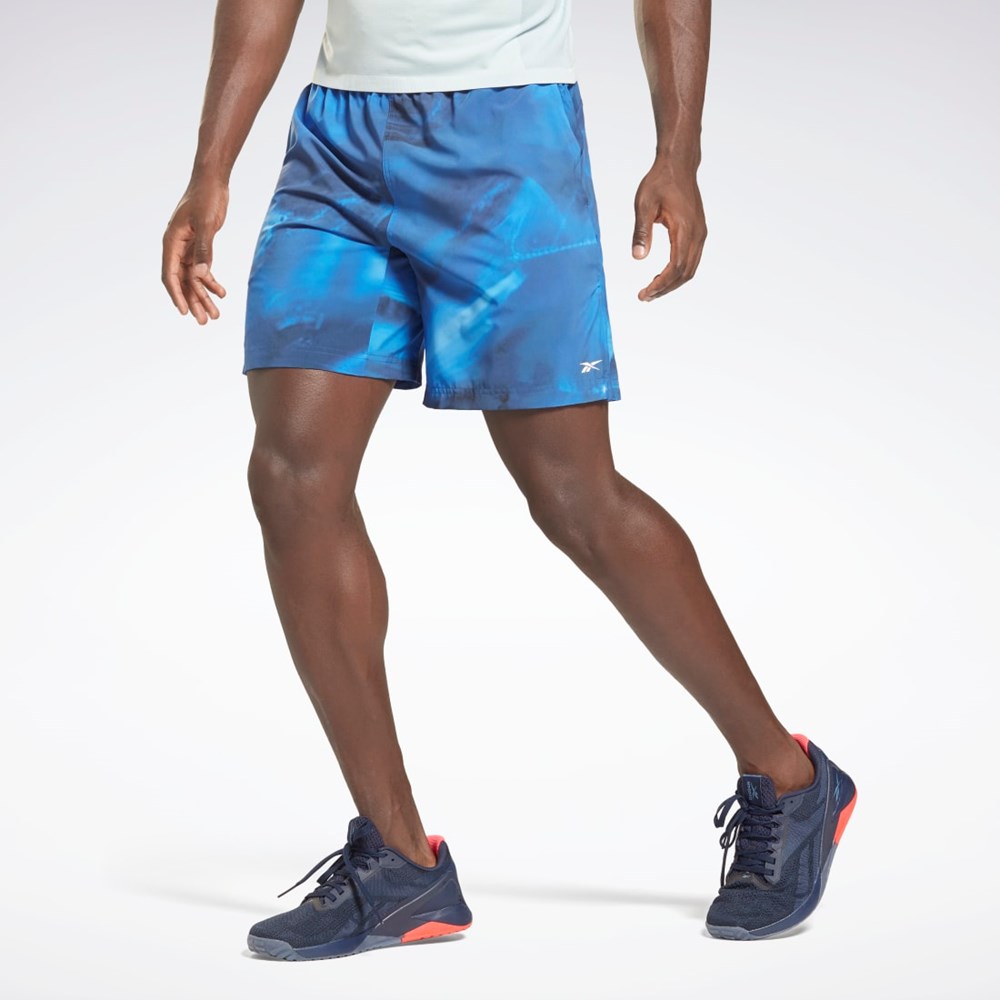 Bright Cobalt Reebok Reebok Austin Allover Print Shorts | GS6610