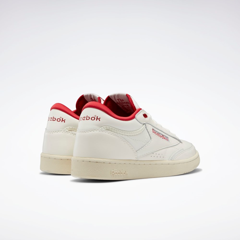 Chalk / Alabaster / Flash Red Reebok Club C Mid II Vintage Shoes | GY9690