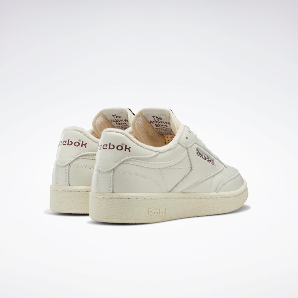 Chalk / Alabaster / Maroon Reebok Club C 85 Vintage Shoes | GX3681