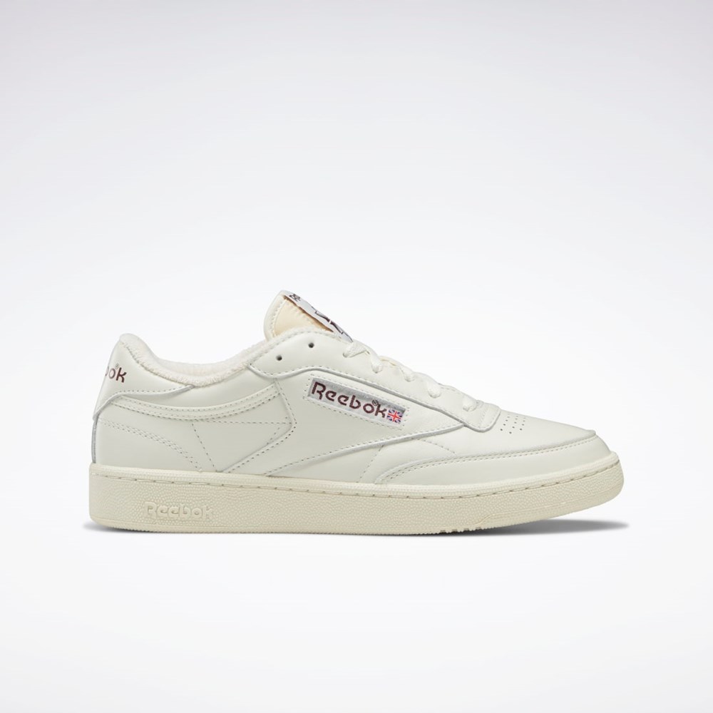 Chalk / Alabaster / Maroon Reebok Club C 85 Vintage Shoes | GX3681