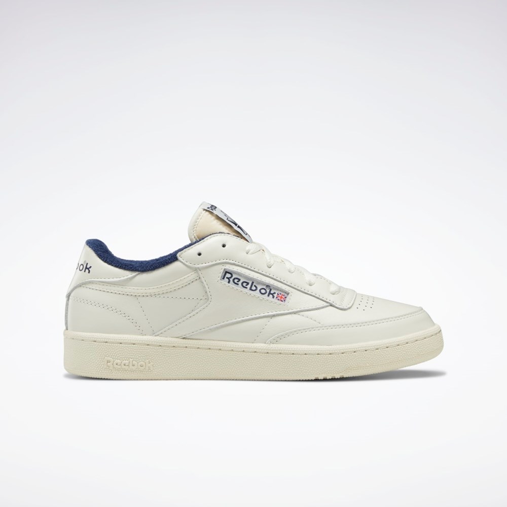 Chalk / Alabaster / Vector Navy Reebok Club C 85 Vintage Shoes | GX3683