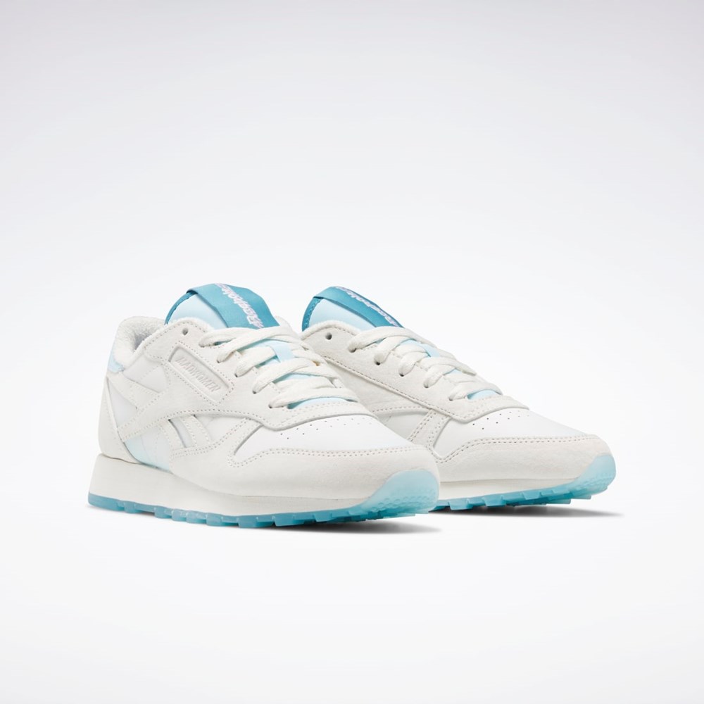 Chalk / Chalk / Thirsty Blue Reebok MadWomen Classic Leather Shoes | GW3827