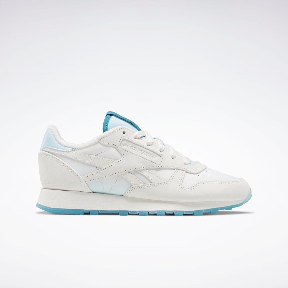 Chalk / Chalk / Thirsty Blue Reebok MadWomen Classic Leather Shoes | GW3827