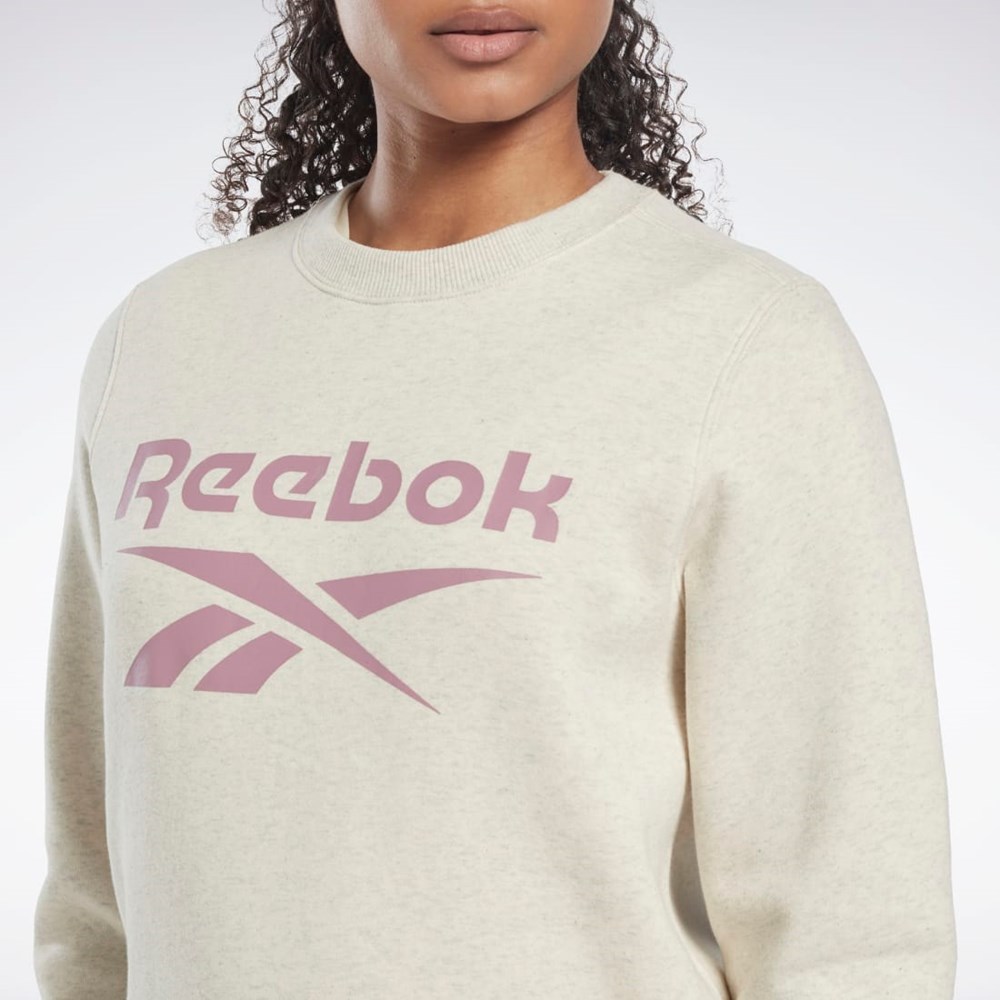 Classic White Mel Reebok Reebok Identity Logo Fleece Crew Sweatshirt | HK6816